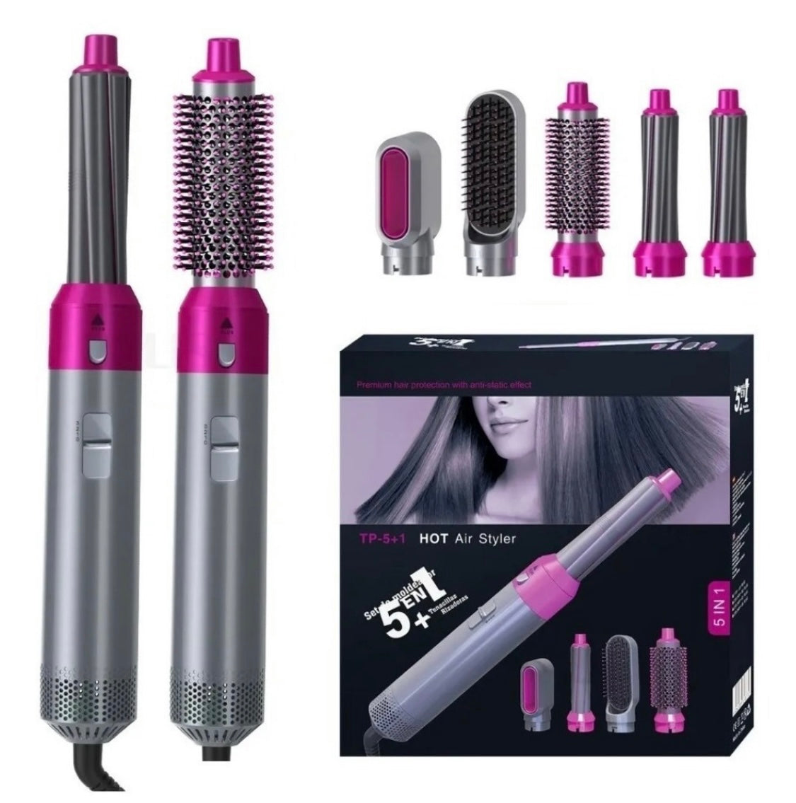 Cepillo Secador 5 en 1 | Cabello de Salón en Minutos