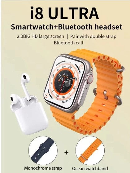 Combo Smartwatch I8 Ultra Max 2 en 1 con Audífonos Bluetooth